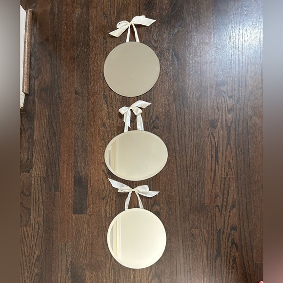 Wall Decor Pottery Barn Teen Mirror Set Of 3 With Ribbon Hanger